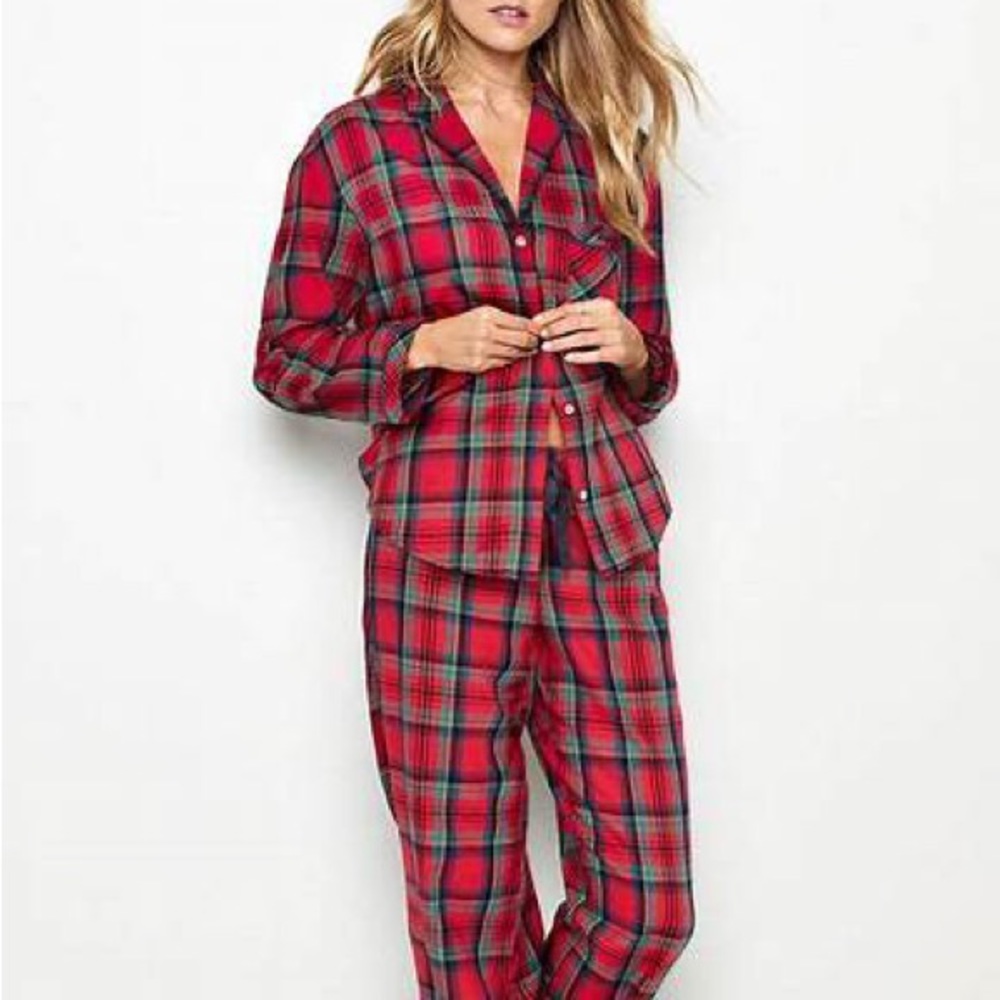 Victoria Secret Flannel Long PJ Set NWT Size S